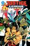 „Justice League Unlimited: Siege of Justice“. Comic-Held:innen in actionreicher Pose, dynamische Farben und Energielinien., Buch