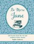 "Be More Jane. Life lessons from the wit and wisdom of Jane Austen. Sophie Andrews." Buchillustration mit Blätterhintergrund.
