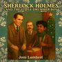 "Sherlock Holmes and the Little Drummer Boy", "Joni Lambert". Drei Personen, ein Junge mit Trommel, Weihnachtsbaum im Hintergrund., Buch