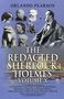 Text: "ORLANDO PEARSON. THE REDACTED SHERLOCK HOLMES VOLUME X." Darunter Gesichter, ein Sensenmann und ein Dinosaurier., Buch