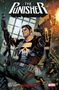 "The Punisher", "Brain Bleed". Illustration eines Mannes mit Totenkopf-Shirt und Waffen in actionreicher Szene., Buch