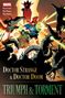 Texte: Doctor Strange & Doctor Doom: Triumph & Torment. Oben eine überwältigende Kampfszene mit Magie und Dunkelheit., Buch