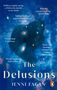 Texte: "Brilliant, original, daring", "Beautiful and awe-inspiring", "The Delusions", "Jenni Fagan". Illustration: Kosmisch, Katzenform., Buch