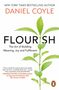 Text: "NEW YORK TIMES BESTSELLING AUTHOR DANIEL COYLE FLOURISH The Art of Building Meaning, Joy and Fulfilment."  
Bild: Grüner Zweig mit Blättern.