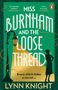 „Miss Burnham and the Loose Thread“. Zwei dunkle Silhouetten, ein Mann und eine Frau, auf grünem Art-déco-Hintergrund.