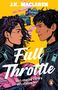 Text: "Full Throttle", "J.K. MacLaren", "Cover to be revealed". Blaues Hintergrund mit einem Pinguin-Logo unten.