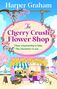 Text: „Harper Graham“, „The Cherry Crush Flower Shop“, „Their relationship is fake. The chemistry is not...“. Illustration: Eine rosa Ladenfront mit Blumen, einem Fahrrad und einer Katze., Buch