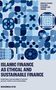 Text: "Islamic Finance as Ethical and Sustainable Finance" von Muhammad Ayub. Muster aus blauen geometrischen Formen., Buch