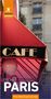 "Café", "Pocket Paris", "Free eBook & pull-out map". Rotes Markisendach, darüber Gebäude mit französischen Balkonen., Buch