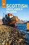 Titel: "SCOTTISH HIGHLANDS & ISLANDS". Ein altes Schiff liegt an einem steinigen Ufer, Berge im Hintergrund. Logo oben links., Buch