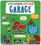 "Little Explorers Let's Go GARAGE", bunte Illustrationen von Abschleppwagen, Elektrowagen, Motorrädern und Werkstattarbeit., Buch