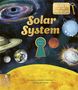 „Solar System“, „Enter here“, „Secrets of the Museum“. Illustration von Planeten und einem Schlüsselloch., Buch