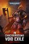 Logo: "Warhammer 40.000". Titel: "Carcharodons Void Exile". Autor: "Robbie MacNiven". Ein imposanter Krieger mit Axt., Buch