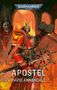 Logo: "WARHAMMER 40,000". Text: "APOSTEL DAVID ANNANDALE". Illustration: Krieger in Rüstung mit Buch und Schädelstab.