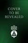 Text: "COVER TO BE REVEALED, THE BROKEN BINDING PUBLISHING." Grüne Illustration mit UFO, Schwert und Buch., Buch