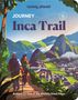 Text: "lonely planet", "JOURNEY Inca Trail", "Embark on One of the World’s Great Hikes". Illustration von Wanderern in den Bergen.