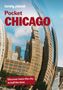 Text: "lonely planet Pocket CHICAGO. Discover twice the city in half the time." Gebäude spiegeln sich in einer großen Skulptur.