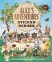 "Alice's Adventures: Sticker Scenes" – Collage-Szenen mit Alice, dem Hutmacher, einem Tisch voller Teeservice und Tieren., Buch
