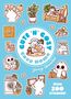 „CUTE 'N' COZY“, „Cozy Home“, „Zenny Abanes“, „OVER 200 STICKERS!“ Bunte Cartoon-Tiere in häuslichen Szenen.