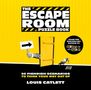 "The Escape Room Puzzle Book" in großen weißen Buchstaben auf gelbem Hintergrund; eine Hand zeigt mit einem Pfeil., Buch