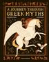 Text: "A Journey Through Greek Myths" von Marchella Ward und Sander Berg, Flying Eye Books. 
Illustration: Geflügeltes Pferd mit Sternbildern, Eule., Buch