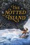 "The Notted Island", "Katherine Child", "Flying Eye Books". Mädchen zerrt an einem Sternenhimmel, während es auf einem Felsen steht., Buch