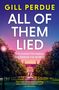 „GILL PERDUE. ALL OF THEM LIED. THE CLOSER THE FAMILY, THE DARKER THE SECRETS.“ Vor einem Herrenhaus bei Sonnenuntergang., Buch