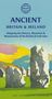 Text: Philip's Ancient Britain & Ireland. Illustration mit stehenden Steinen vor einer bunten Landschaft.