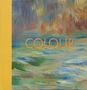 Text: "COLOUR", "THE NATIONAL GALLERY". Illustration: Abstrakte, farbenfrohe Striche mit Wasser- und Erdtönen, gelber Rand., Buch