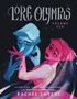 Text oben: "Lore Olympus Volume Ten". 
Illustration zeigt zwei stilisierte Figuren in Blau und Rosa, eng umschlungen., Buch
