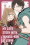 „MY LOVE STORY WITH YAMADA-KUN AT LV999“ steht in großen Buchstaben über zwei gezeichnete Figuren, die freundlich wirken.