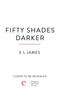 „Fifty Shades Darker“ von E L James, „Cover to be revealed“. Unten ein Logo mit einem „e“ und „Penguin Random House“.