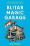 Text: "BLITAR MAGIC GARAGE", "KETOK MAGIC BLITAR". Illustration: Garage mit Auto, Tiger auf dem Dach, indonesische Flagge., Buch