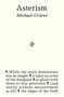 "Asterism, Michael Grieve" und unten ein längerer Textbeginn über künstlerische Präzision, mit Paragraphensymbolen., Buch