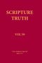 Roter Hintergrund mit goldener Schrift: "SCRIPTURE TRUTH", "VOL 59", Zitat: "THY WORD IS TRUTH" John 17:17., Buch