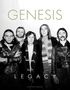 "GENESIS LEGACY" steht oben. Fünf Männer stehen nebeneinander, lässig gekleidet, zwei tragen Lederjacken.