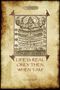 Text: "Parchment Books. LIFE IS REAL ONLY THEN, WHEN 'I AM'. G.I. Gurdjieff." Alte Illustration mit komplexen Figuren., Buch