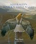 Titel: "Australian Hawks and Eagles" von Peter Slater & Sally Elmer. Illustration eines Adlers auf einem Baumstumpf., Buch