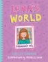 "LUNA'S WORLD", "FRIENDSHIP FAIL". Illustration eines Mädchens vor einem Bücherregal, bunte, verspielte Gestaltung.
