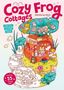 „Cozy Frog Cottages“, „Your cute coloring friends“, Illustration einer Frosch-Hütte mit fröhlichen Fröschen und 55 Mal-Seiten., Buch