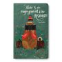 Text: „...there is no enjoyment like reading!“ - Jane Austen. Illustration eines Bären mit Buch und Büchern auf dem Kopf., Buch