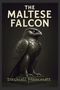 Text: "The Maltese Falcon, Dashiell Hammett." Eine detaillierte Adlerstatue in dunklen Tönen.