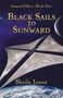 "Black Sails to Sunward" von Sheila Jenné. Sci-Fi-Illustration mit Weltraumschiff und Planeten im Hintergrund., Buch