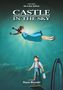Im Text steht: "Film Comic, All-in-One Edition, CASTLE IN THE SKY, A film by Hayao Miyazaki."  
Eine schwebende Figur über einem Jungen., Buch