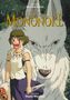 Text: "Princess Mononoke", "Film Comic All-in-One Edition", "A film by Hayao Miyazaki". 

Illustration eines Mädchens vor einem großen weißen Wolf. Sie hält ein Messer., Buch