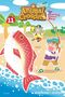 "Welcome to Animal Crossing: New Horizons. Deserted Island Diary. Große rote Fischillustration am Strand gefangen.", Buch