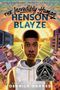„The Incredibly Human: Henson Blayze“ und „Derrick Barnes“. Illustration von einem Jungen vor einem Sonnenaufgang.