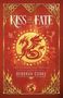 „Kiss of Fate“, „The Dragonfire Novels“, „Deborah Cooke“. Illustration mit Drachen und keltischen Mustern auf rotem Hintergrund.