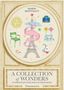 "A COLLECTION of WONDERS" steht oben. Darunter ist der Eiffelturm mit rosa Band, umgeben von Symbolen und Zeichnungen., Buch