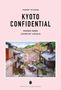 "KYOTO CONFIDENTIAL", "Hidden gems loved by locals". Illustration eines traditionellen japanischen Stadtviertels im Frühling., Buch